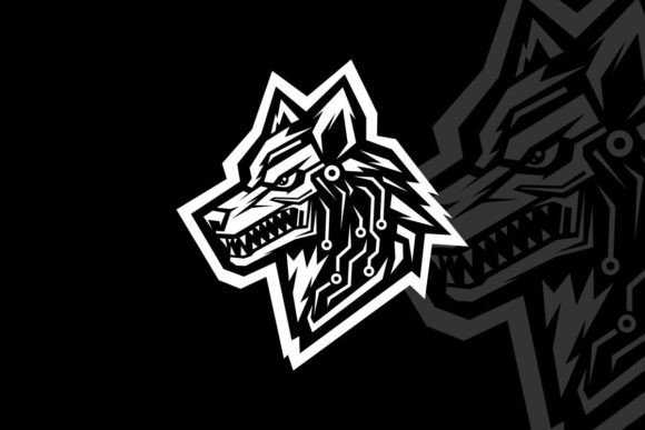 Angry Wolf Robot Mascot for Esports Branding
