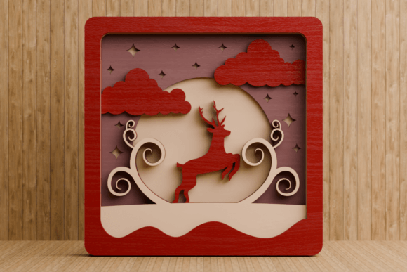 Bring Holiday Charm to Life with the Cute Christmas Scene 3D Multilayer SVG
