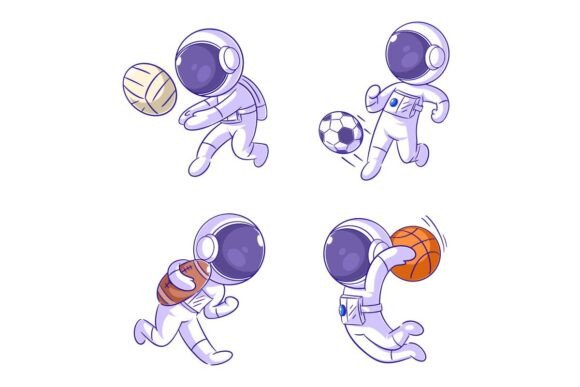 Cute Astronaut Playing Ball – A Creative Asset for Modern Professionals