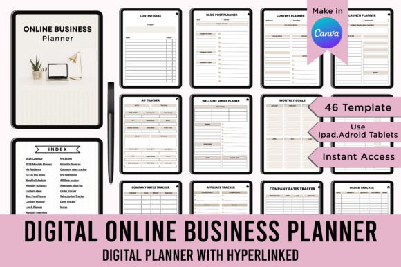 Digital Online Business Planner Canva: Streamline Your Workflow and Achieve More