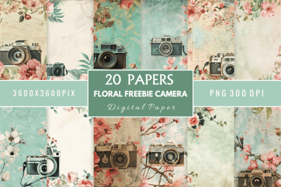 Floral Freebie Camera Digital Paper: A Creative Resource for Modern Design