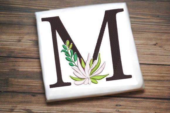 M Letter Decorative Greenery Alphabet Monogram Guide