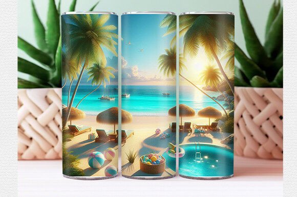Summer Tumbler Wrap & Skinny Tumbler