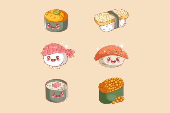 The Enduring Appeal of the Cute Sushi Cartoon Style Set
