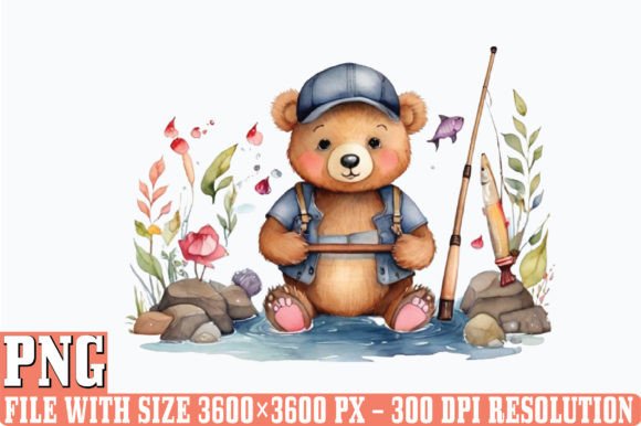 Watercolor Fishing Baby Clipart Sublimat: A Creative Resource for Personalized Design Projects
